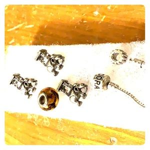 Pandora bracelet with charms